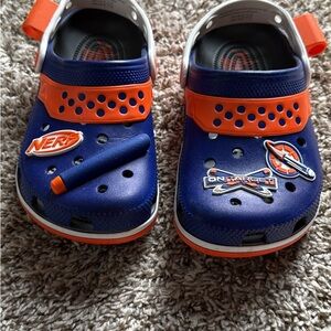 Nerf Kids Blue and Orange Crocs